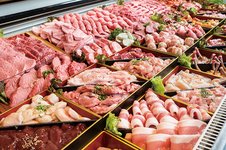 焼肉食べ放題（90分）。A4・A5特選黒毛和牛・鹿児島黒豚・国産鶏が食べ放題